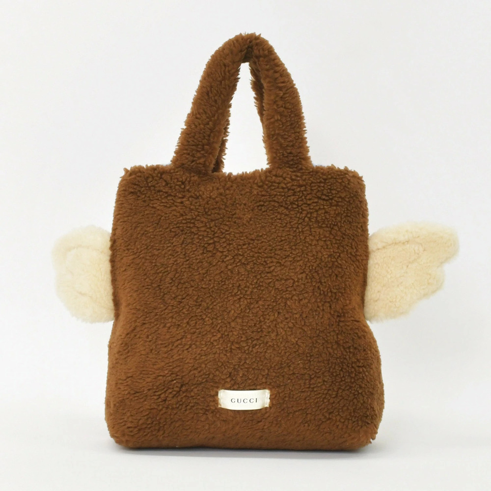 Gucci Flying Bear handbag Brown faux fur